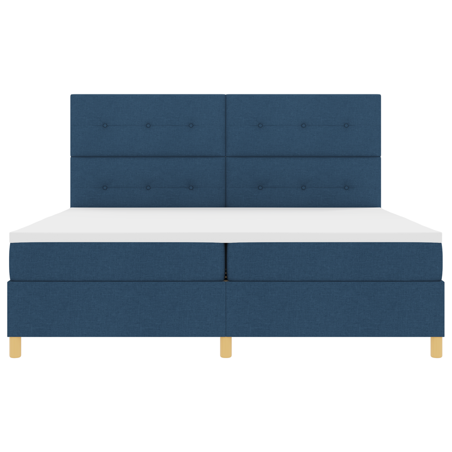 Boxspringbed met matras en LED stof blauw 200x200 cm
