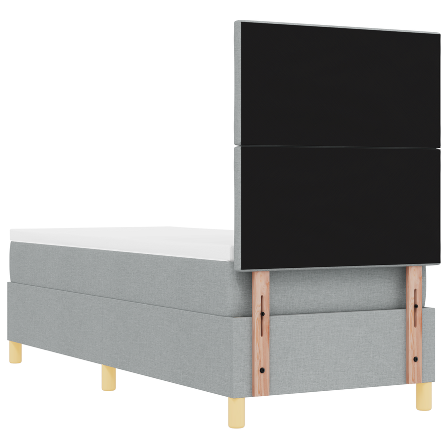 Boxspringbed met Matras & LED Lichtgrijs 80x200 cm Stof