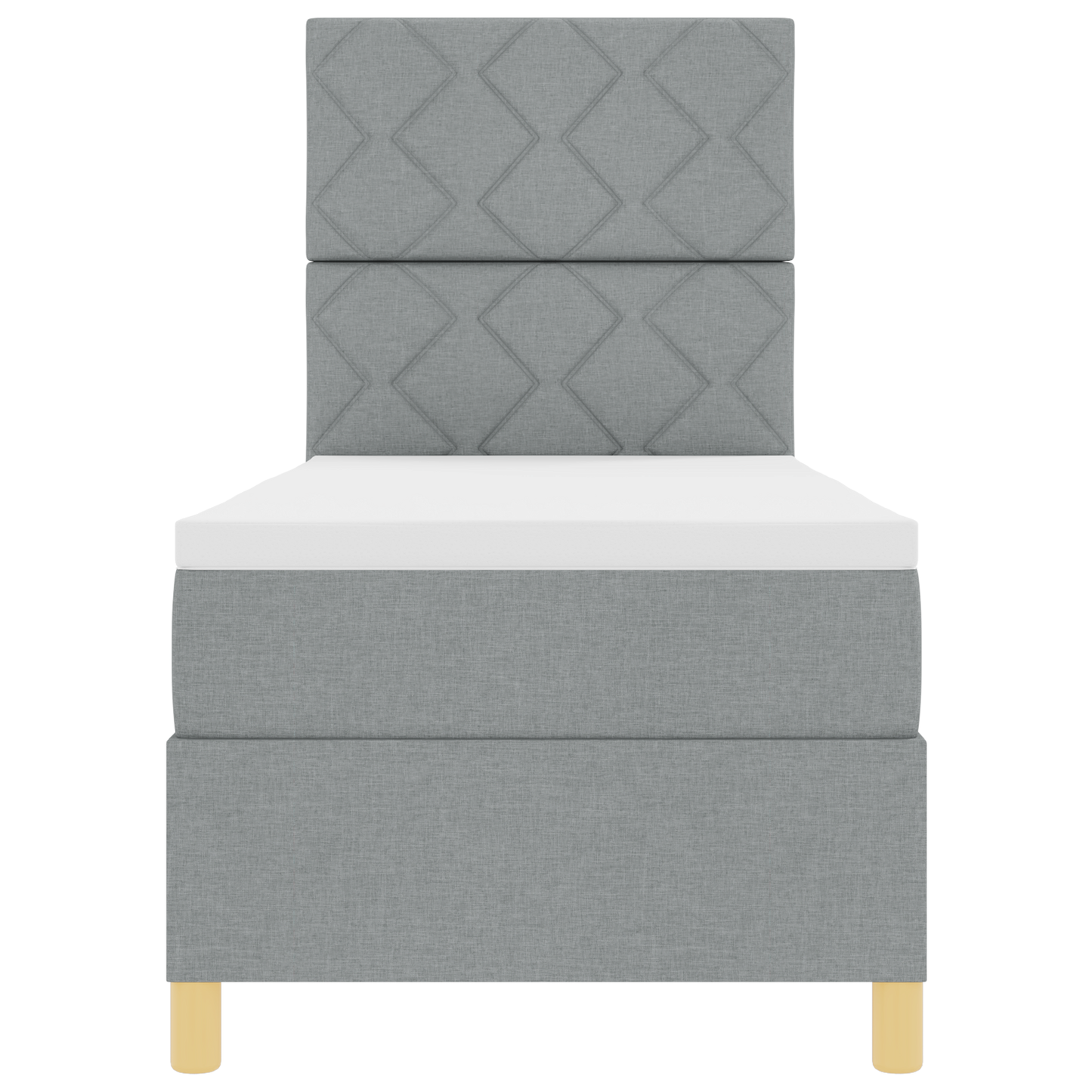 Boxspringbed met Matras & LED Lichtgrijs 80x200 cm Stof