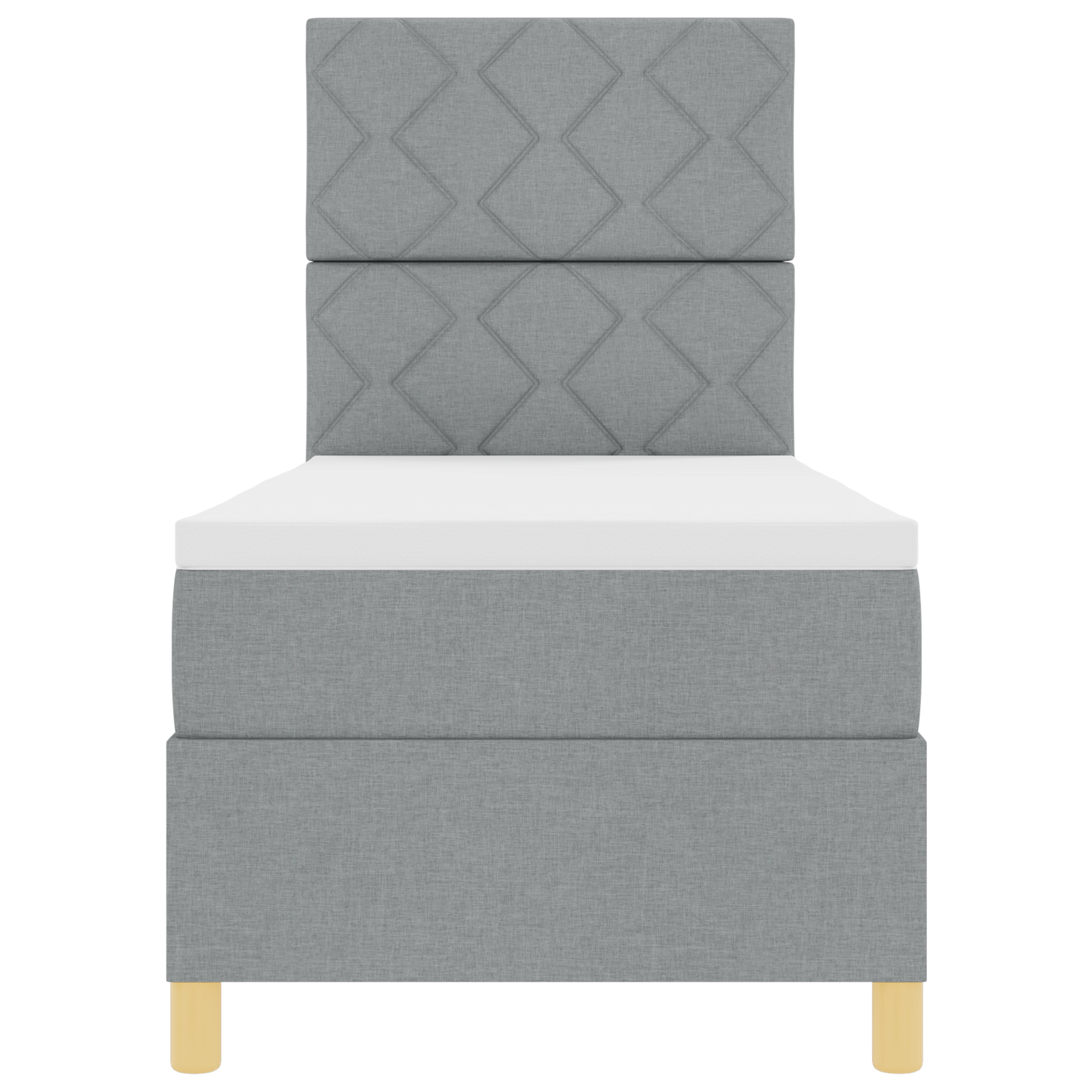 Boxspringbed met Matras & LED Lichtgrijs 80x200 cm Stof