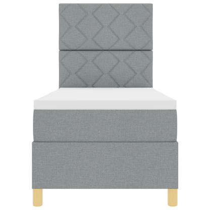 Boxspringbed met Matras & LED Lichtgrijs 80x200 cm Stof