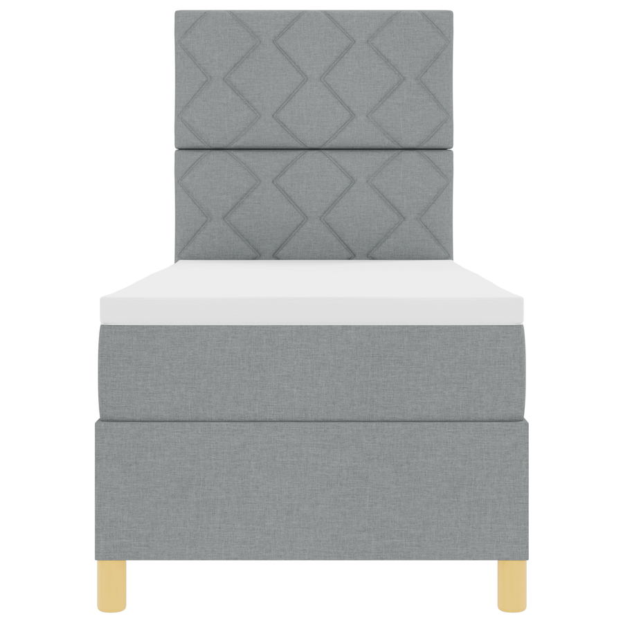 Boxspringbed met Matras & LED Lichtgrijs 80x200 cm Stof