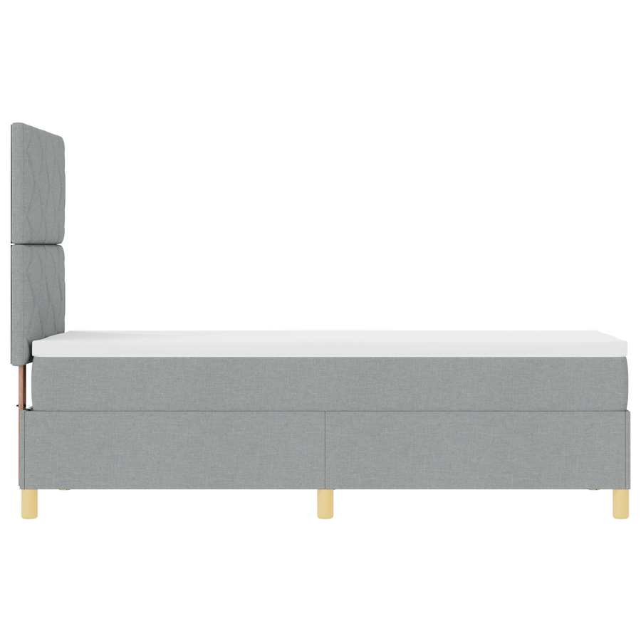 Boxspringbed met Matras & LED Lichtgrijs 80x200 cm Stof