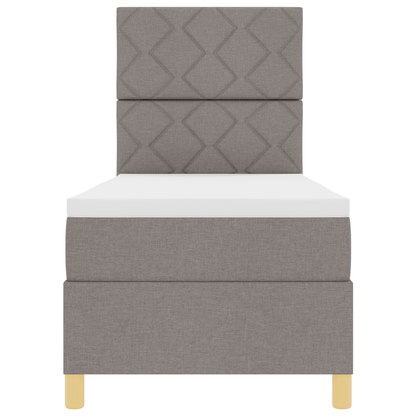 Boxspring Bed met Matras & LED Taupe 80x200 cm Stof