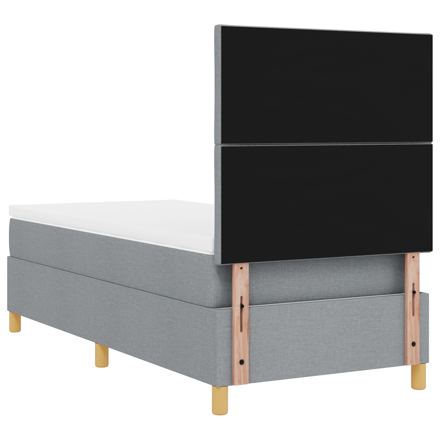 Boxspring Bed met Matras & LED Licht Grijs 100x200 cm Stof