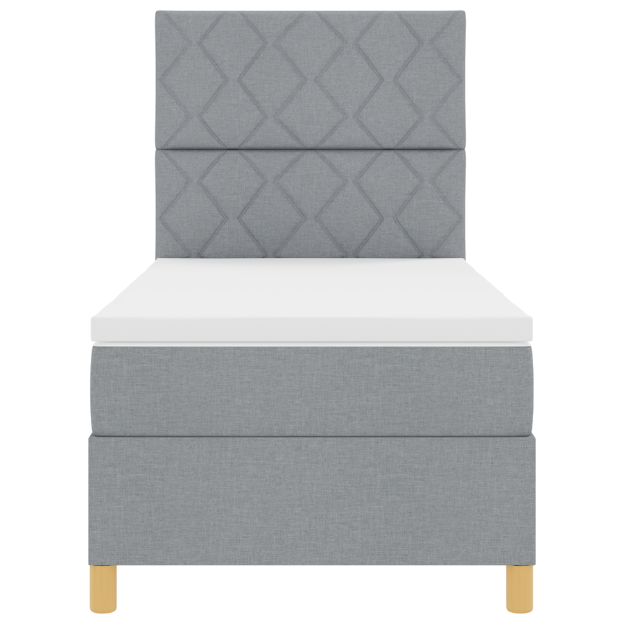 Boxspring Bed met Matras & LED Licht Grijs 100x200 cm Stof