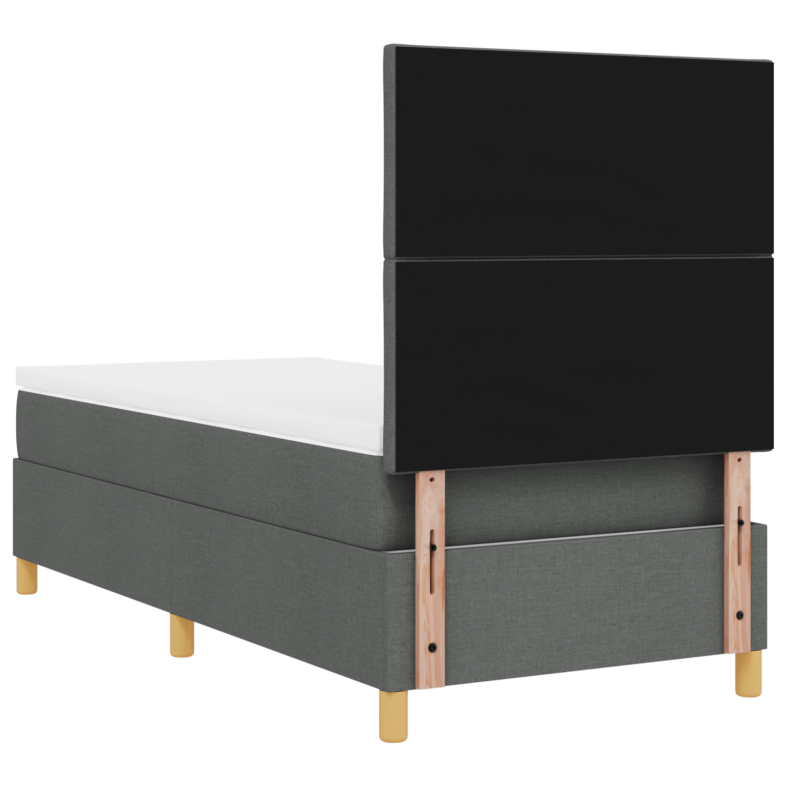 Boxspringbed met Matras & LED Donkergrijs 100x200 cm Stof
