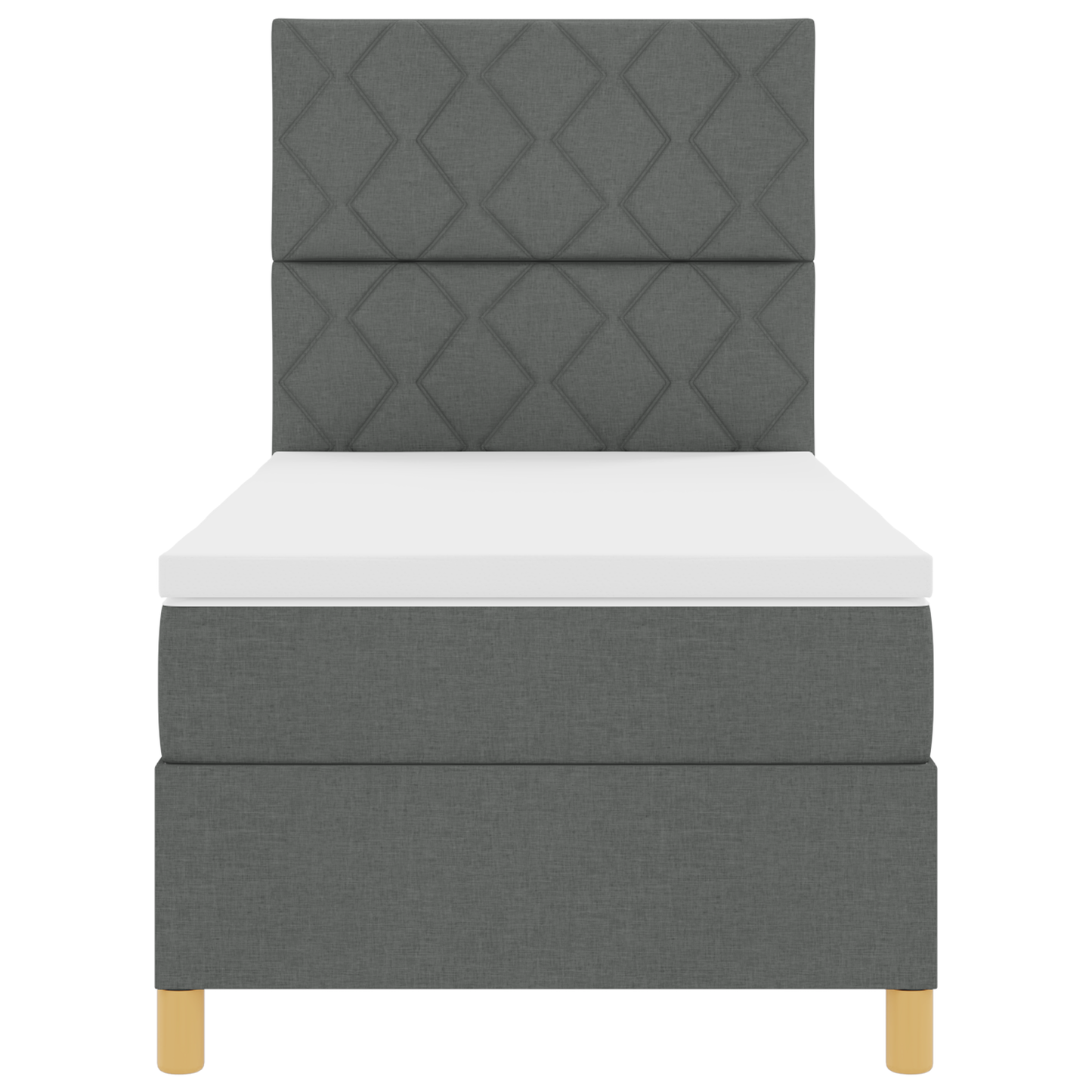 Boxspringbed met Matras & LED Donkergrijs 100x200 cm Stof