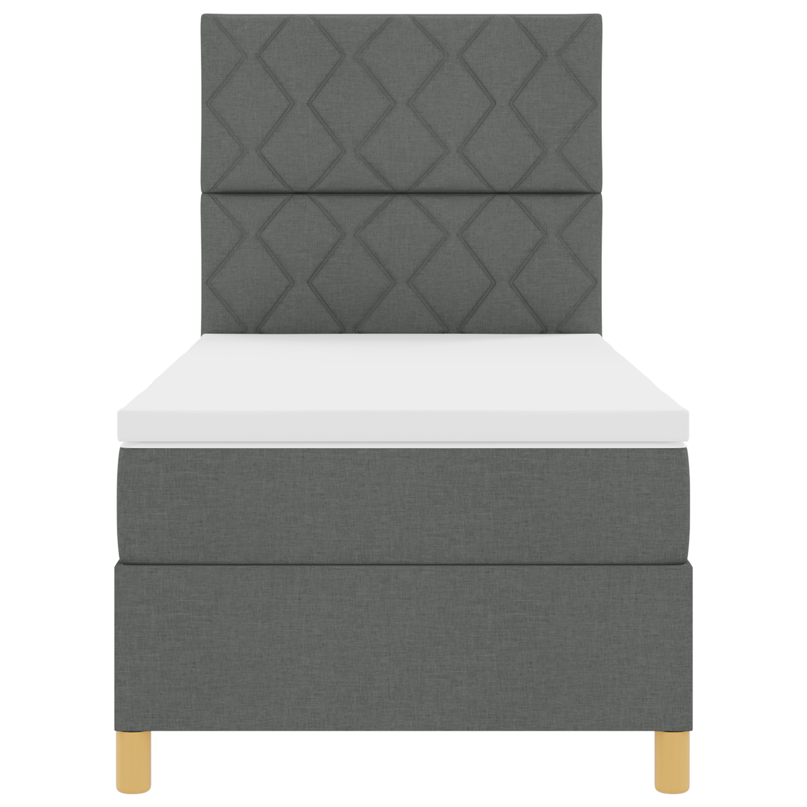 Boxspringbed met Matras & LED Donkergrijs 100x200 cm Stof