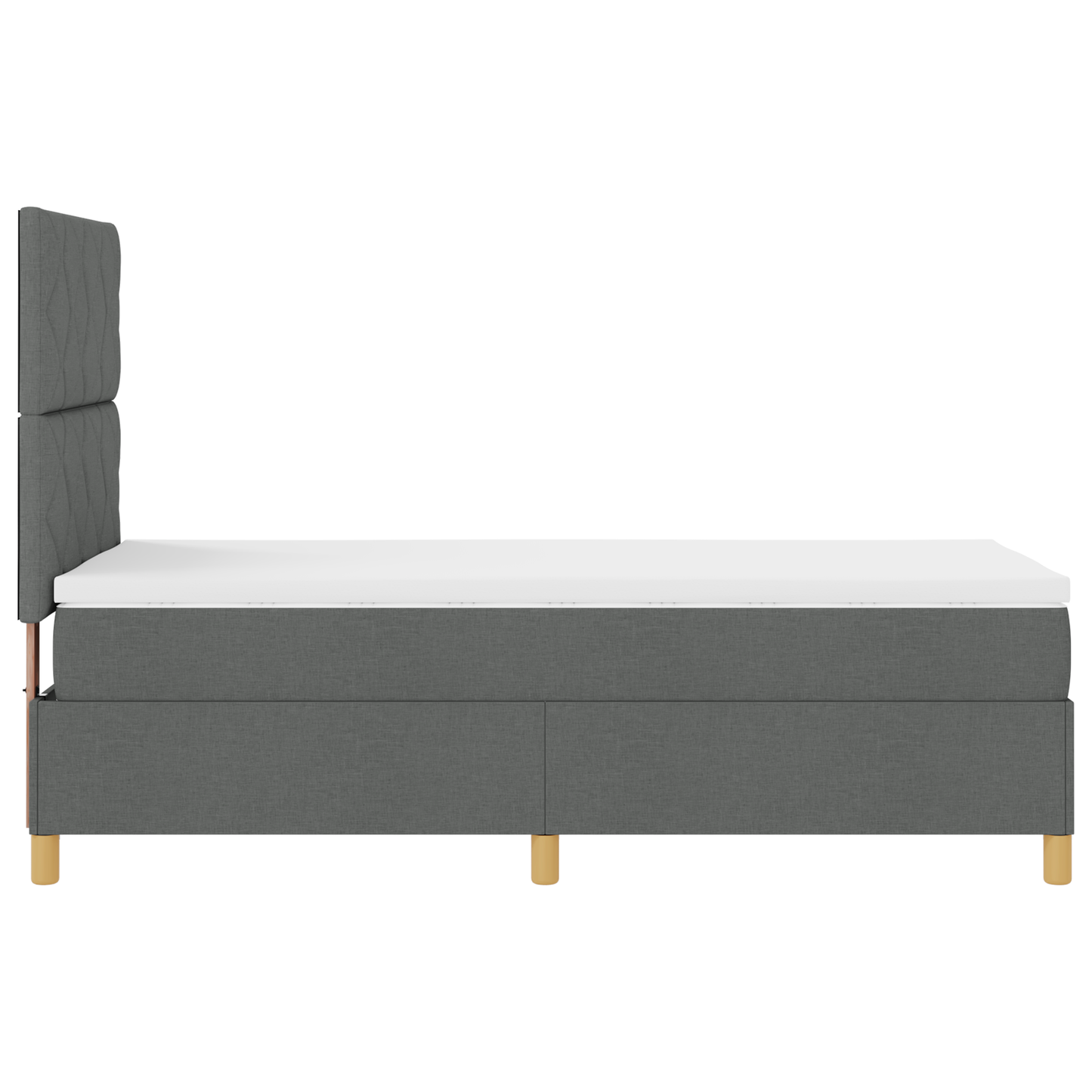 Boxspringbed met Matras & LED Donkergrijs 100x200 cm Stof