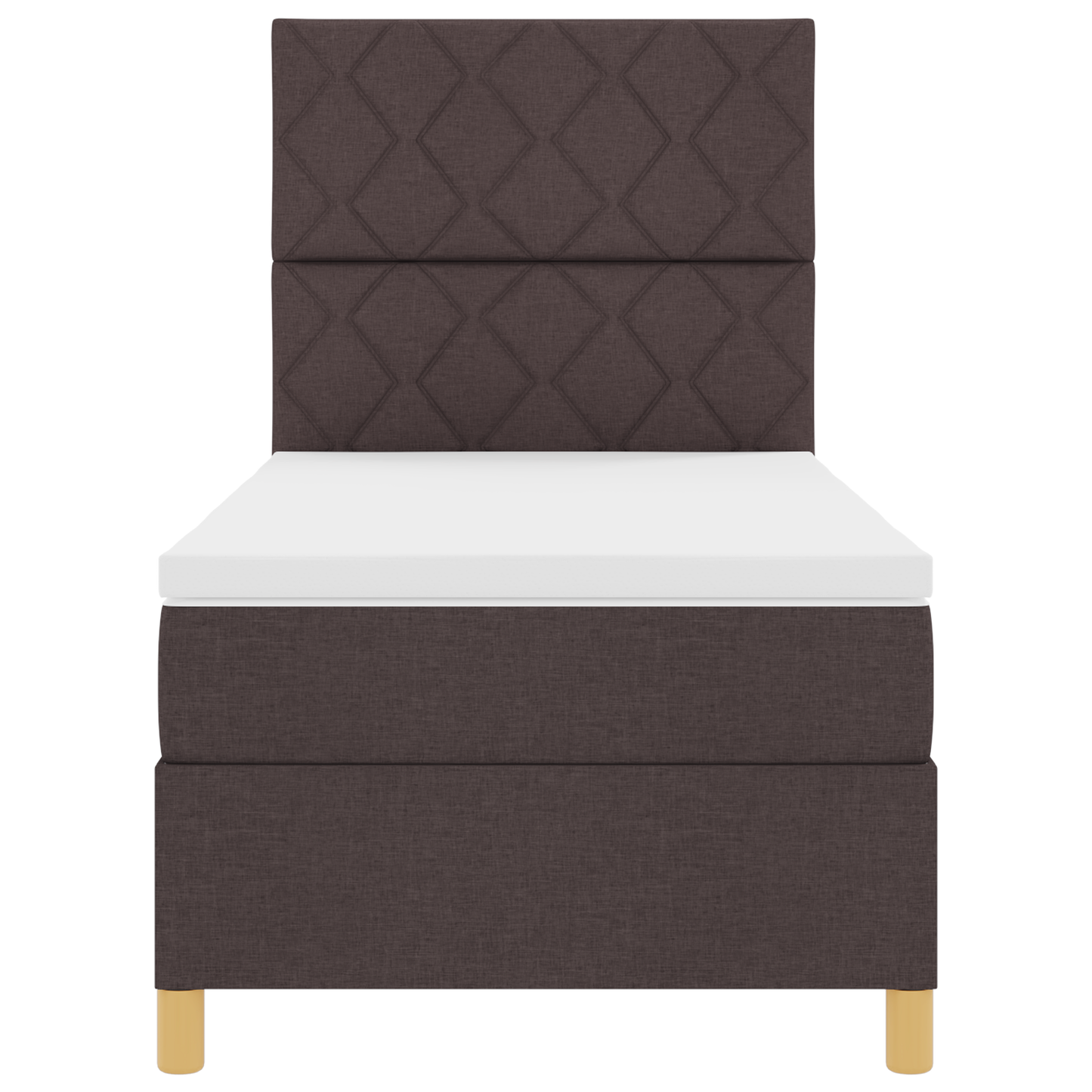 Boxspring Bed met Matras & LED Donkerbruin 100x200 cm Stof