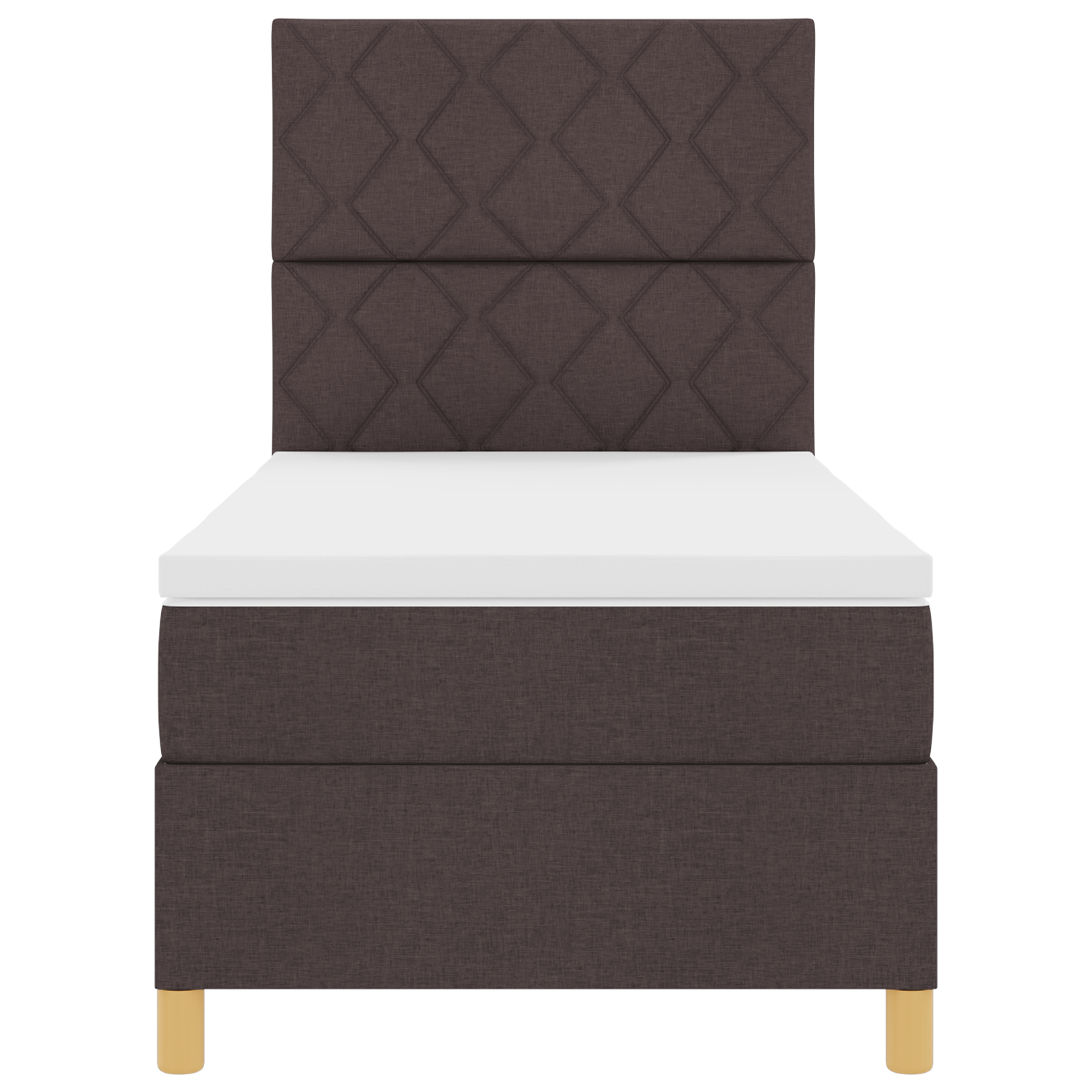 Boxspring Bed met Matras & LED Donkerbruin 100x200 cm Stof