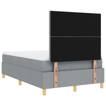 Boxspringbed met Matras & LED Lichtgrijs 120x190 cm Stof