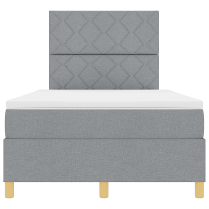 Boxspringbed met Matras & LED Lichtgrijs 120x190 cm Stof