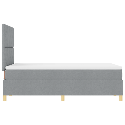 Boxspringbed met Matras & LED Lichtgrijs 120x190 cm Stof