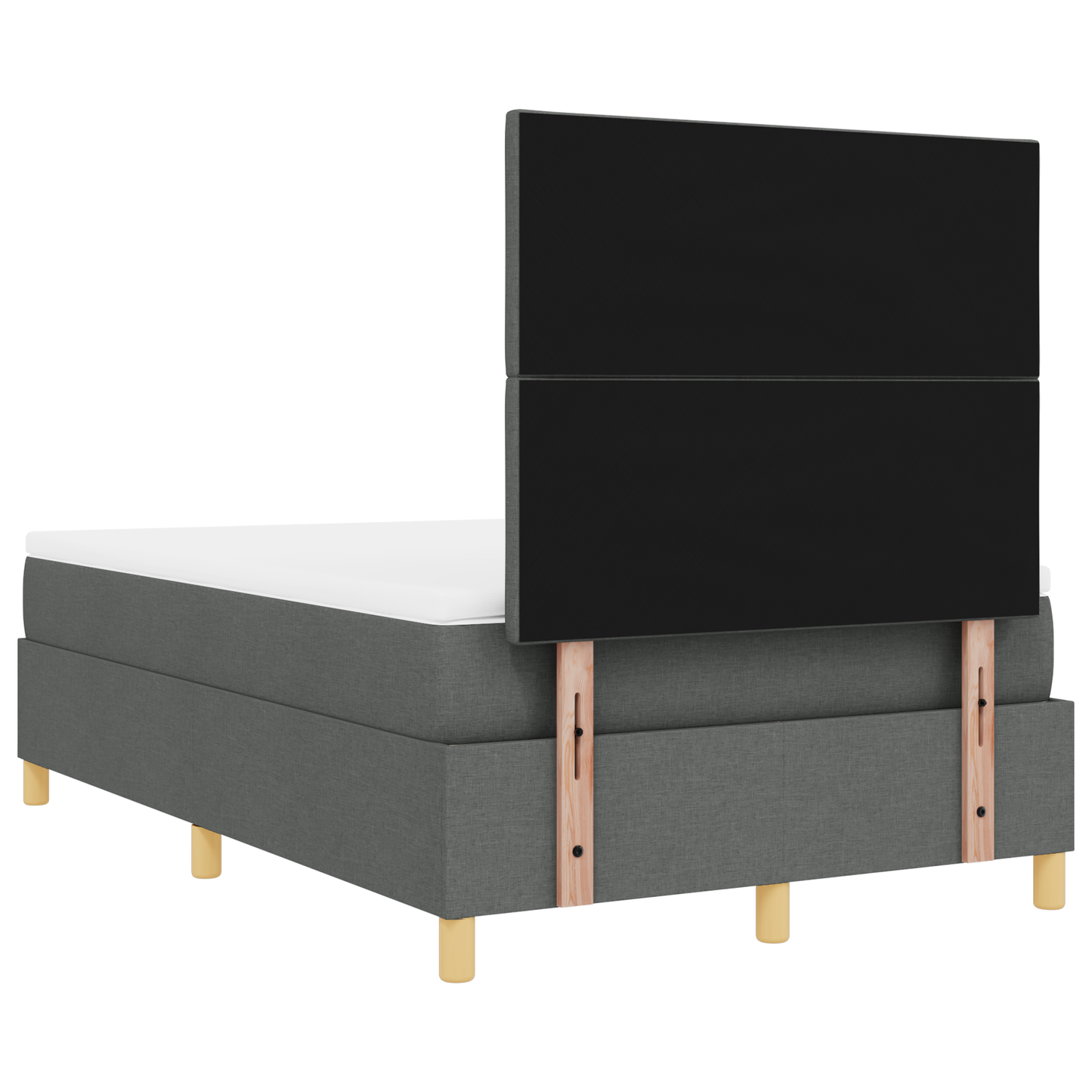 Boxspringbed met Matras & LED Donkergrijs 120x190 cm Stof