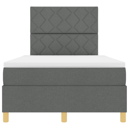 Boxspringbed met Matras & LED Donkergrijs 120x190 cm Stof
