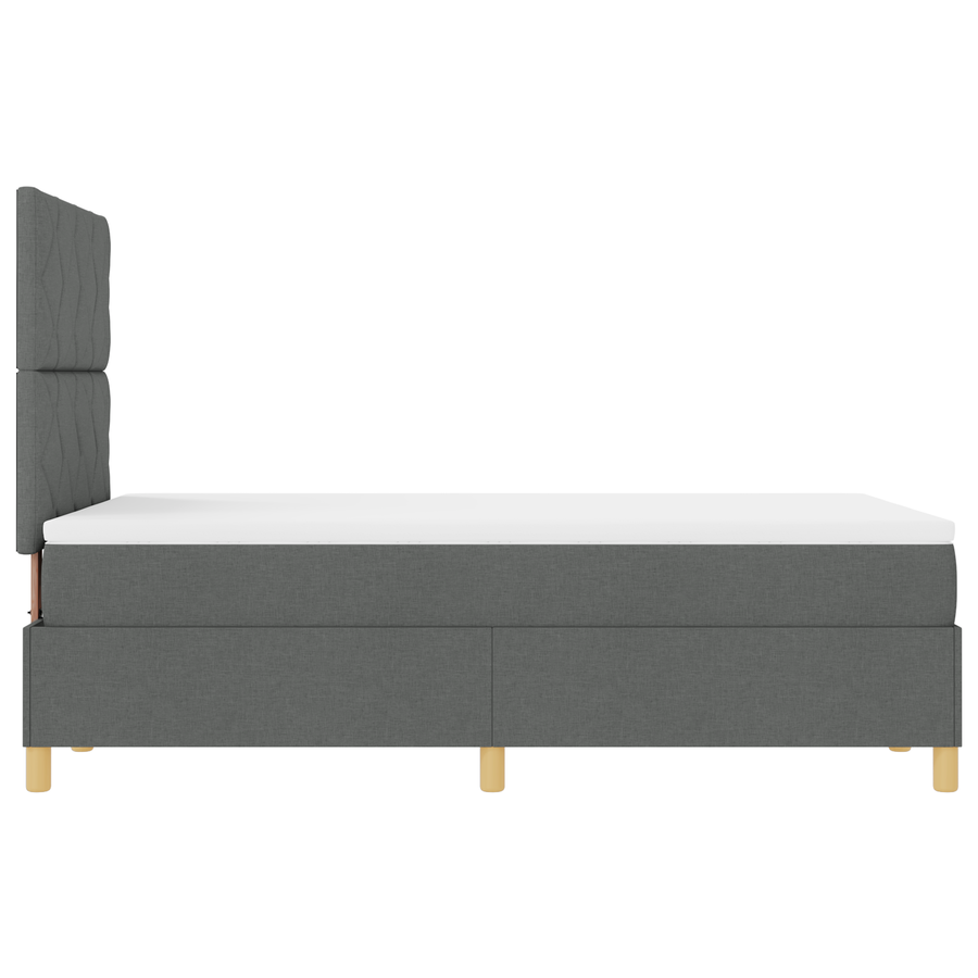 Boxspringbed met Matras & LED Donkergrijs 120x190 cm Stof