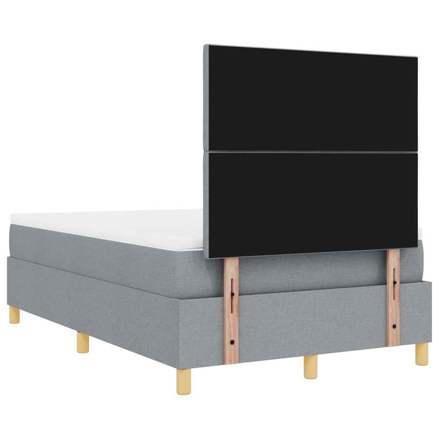 Boxspringbed met Matras & LED Lichtgrijs 120x200 cm Stof