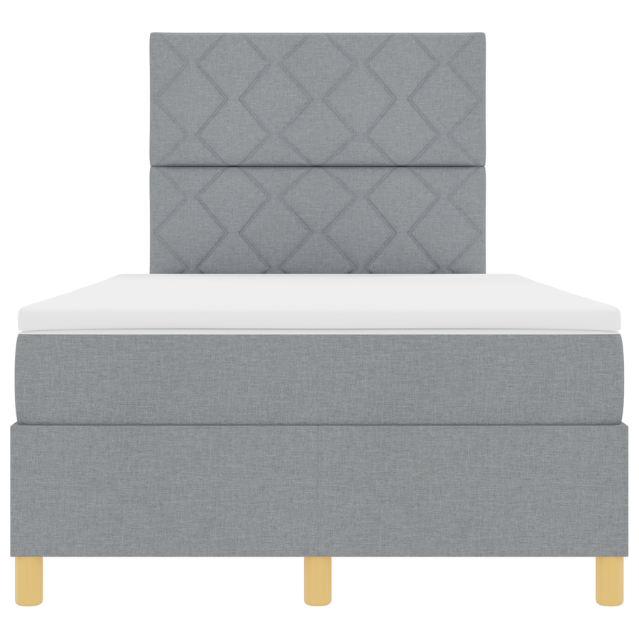 Boxspringbed met Matras & LED Lichtgrijs 120x200 cm Stof