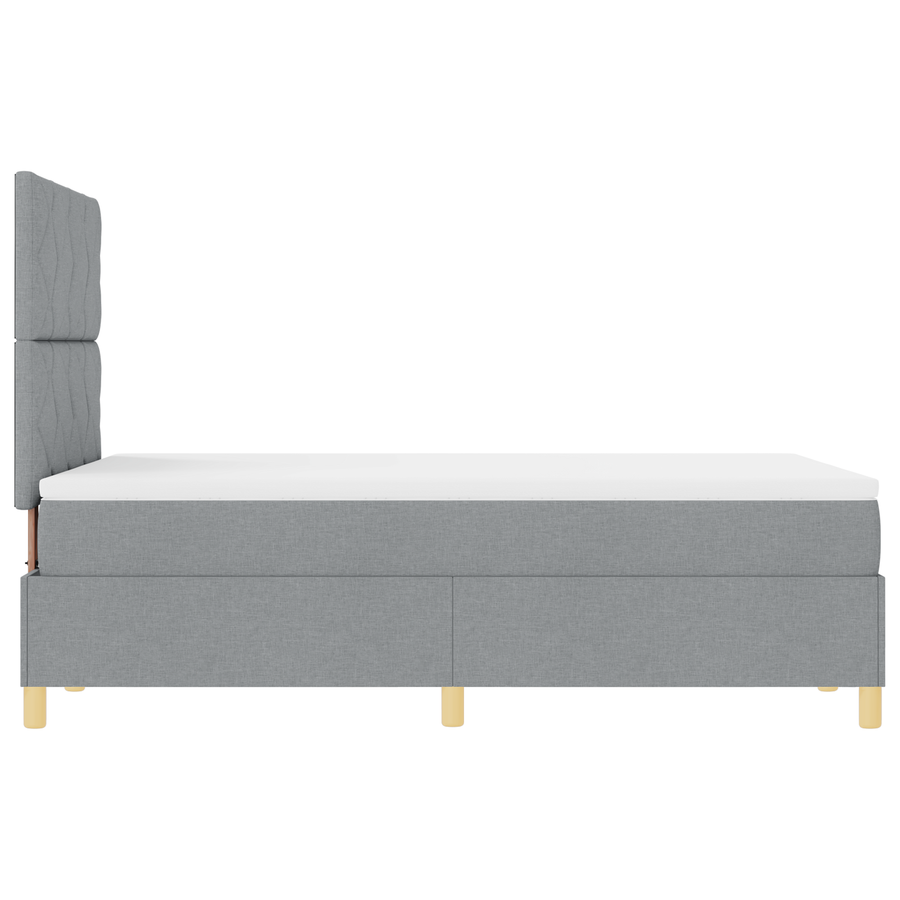 Boxspringbed met Matras & LED Lichtgrijs 120x200 cm Stof