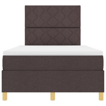 Boxspringbed met Matras & LED Donkerbruin 120x200 cm Stof