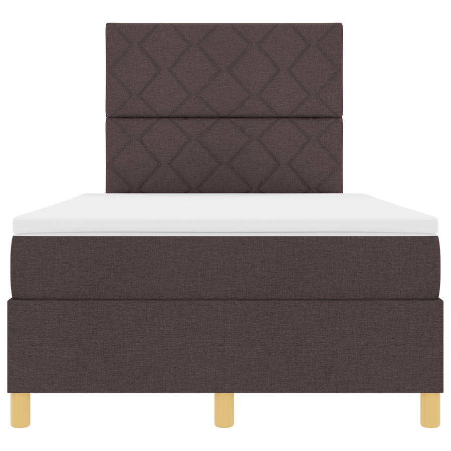 Boxspringbed met Matras & LED Donkerbruin 120x200 cm Stof