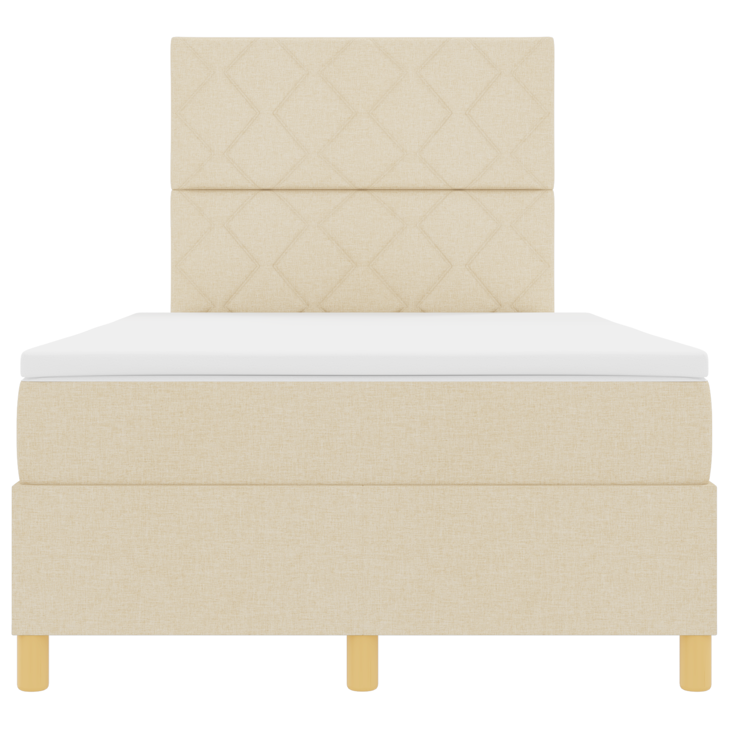 Box Spring Bed met Matras & LED Crème 120x200 cm Stof