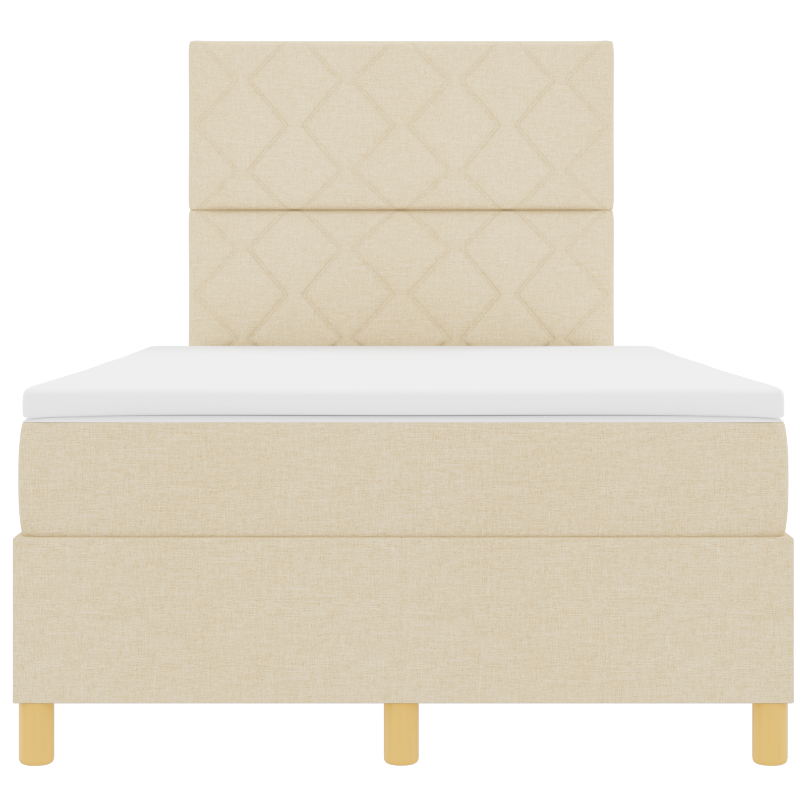 Box Spring Bed met Matras & LED Crème 120x200 cm Stof
