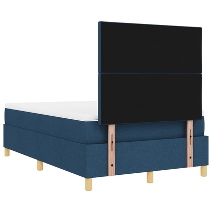 Boxspringbed met Matras & LED Blauw 120x200 cm Stof