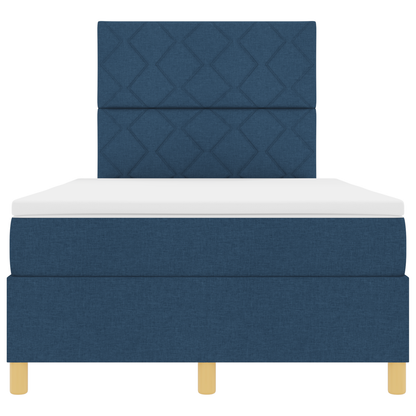 Boxspringbed met Matras & LED Blauw 120x200 cm Stof