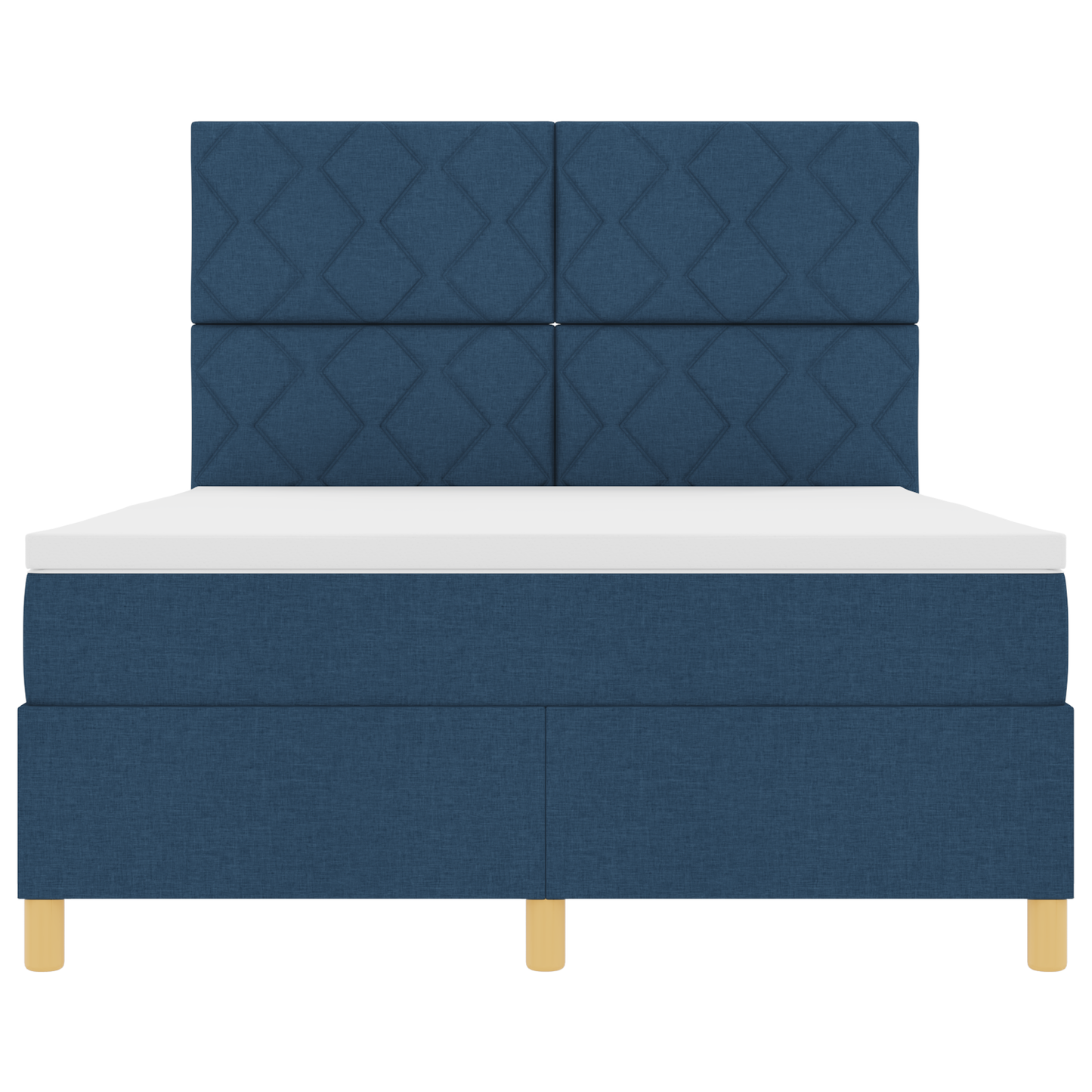 Boxspring Bed met Matras & LED Blauw 160x200 cm Stof