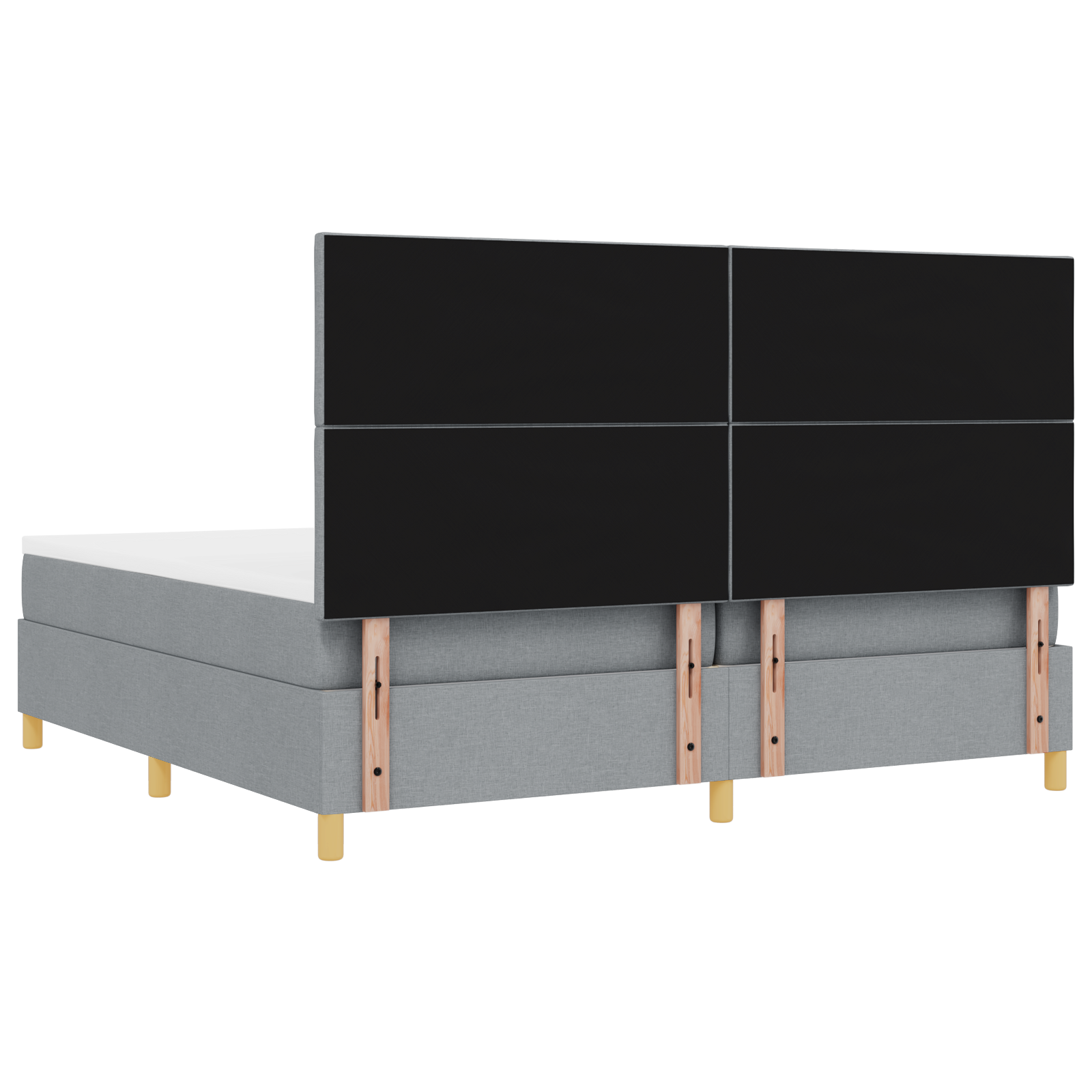 Boxspring Bed met Matras & LED Licht Grijs 200x200 cm Stof