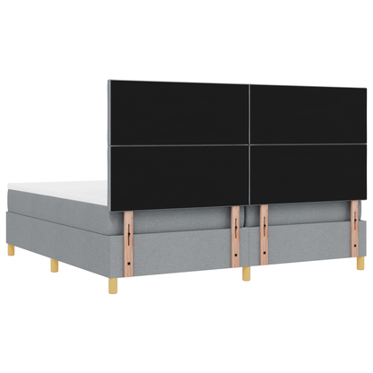 Boxspring Bed met Matras & LED Licht Grijs 200x200 cm Stof