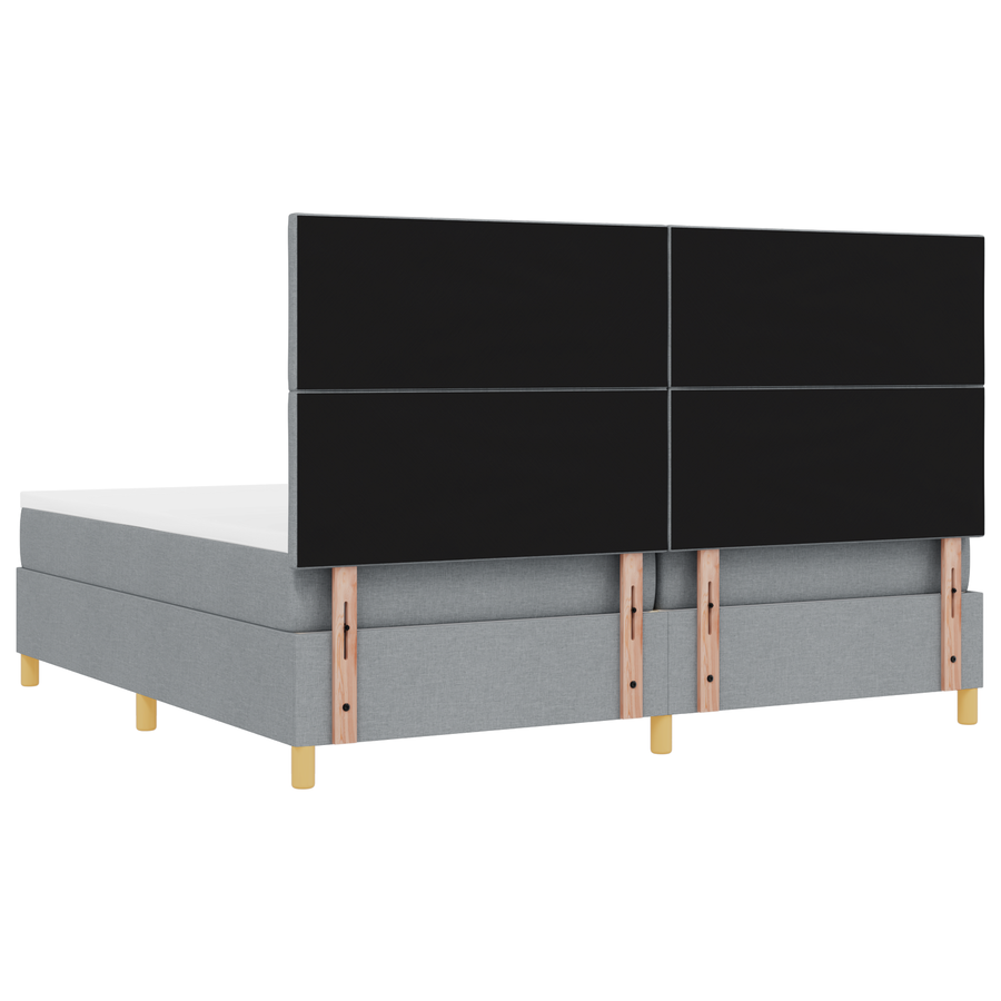 Boxspring Bed met Matras & LED Licht Grijs 200x200 cm Stof