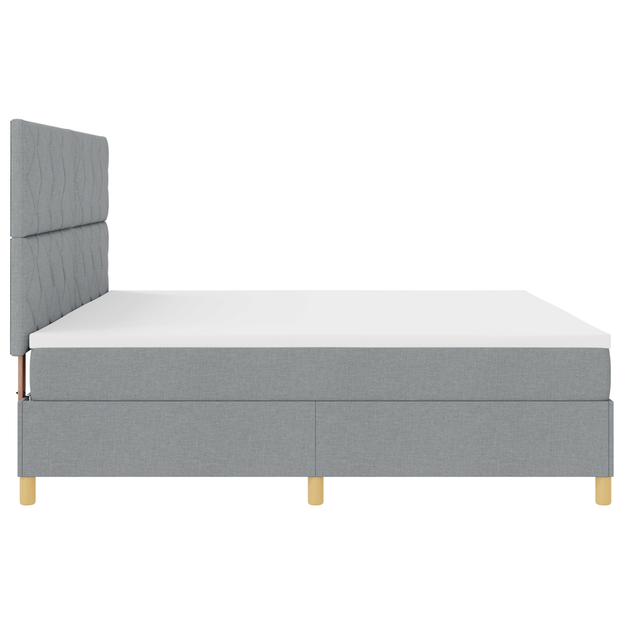 Boxspring Bed met Matras & LED Licht Grijs 200x200 cm Stof