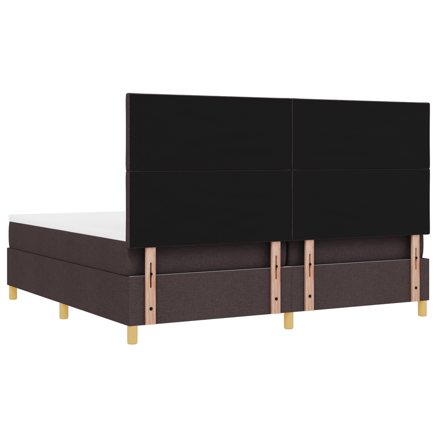 Boxspringbed met Matras & LED Donkerbruin 200x200 cm Stof