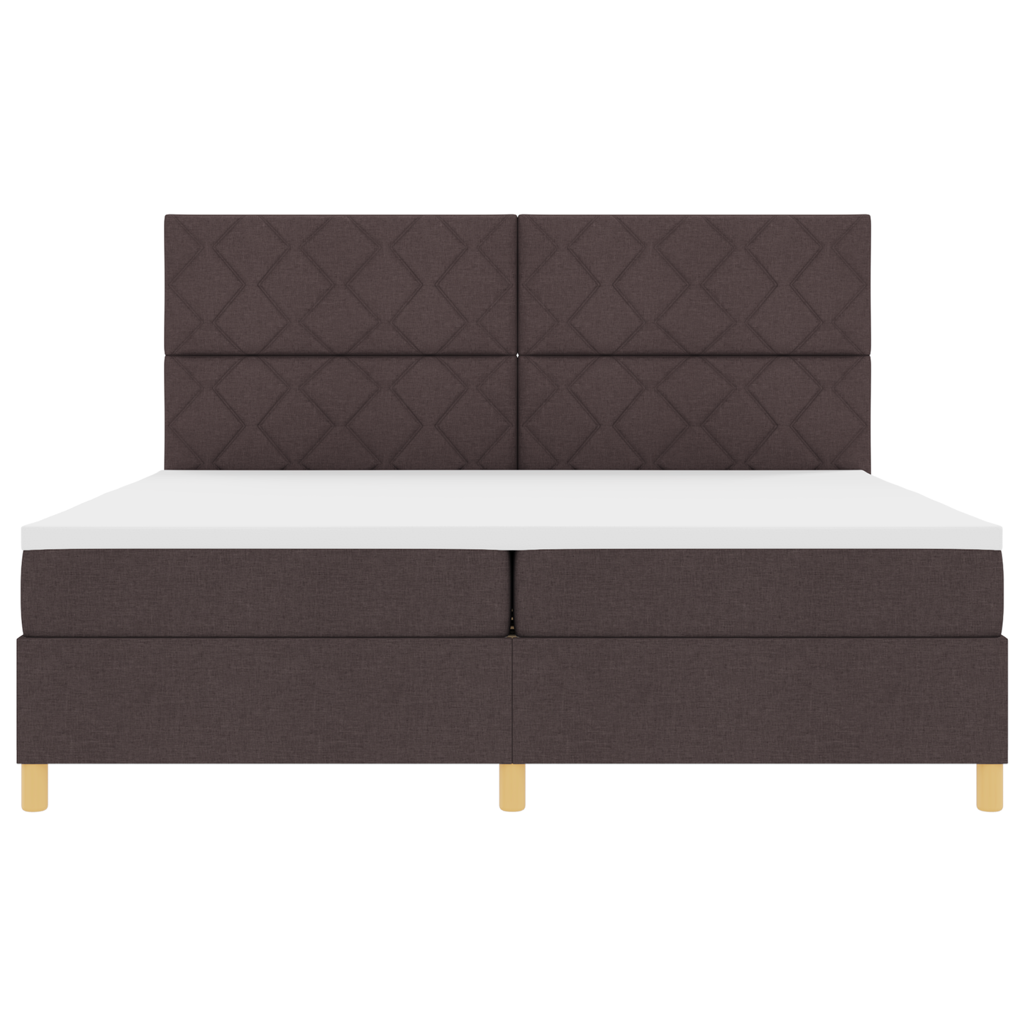 Boxspringbed met Matras & LED Donkerbruin 200x200 cm Stof