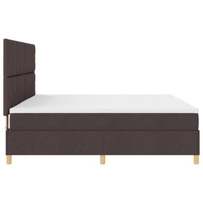 Boxspringbed met Matras & LED Donkerbruin 200x200 cm Stof