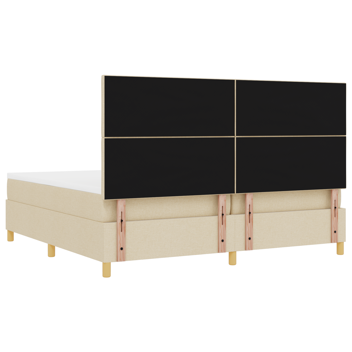 Boxspringbed met Matras & LED Crème 200x200 cm Stof