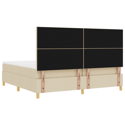 Boxspringbed met Matras & LED Crème 200x200 cm Stof