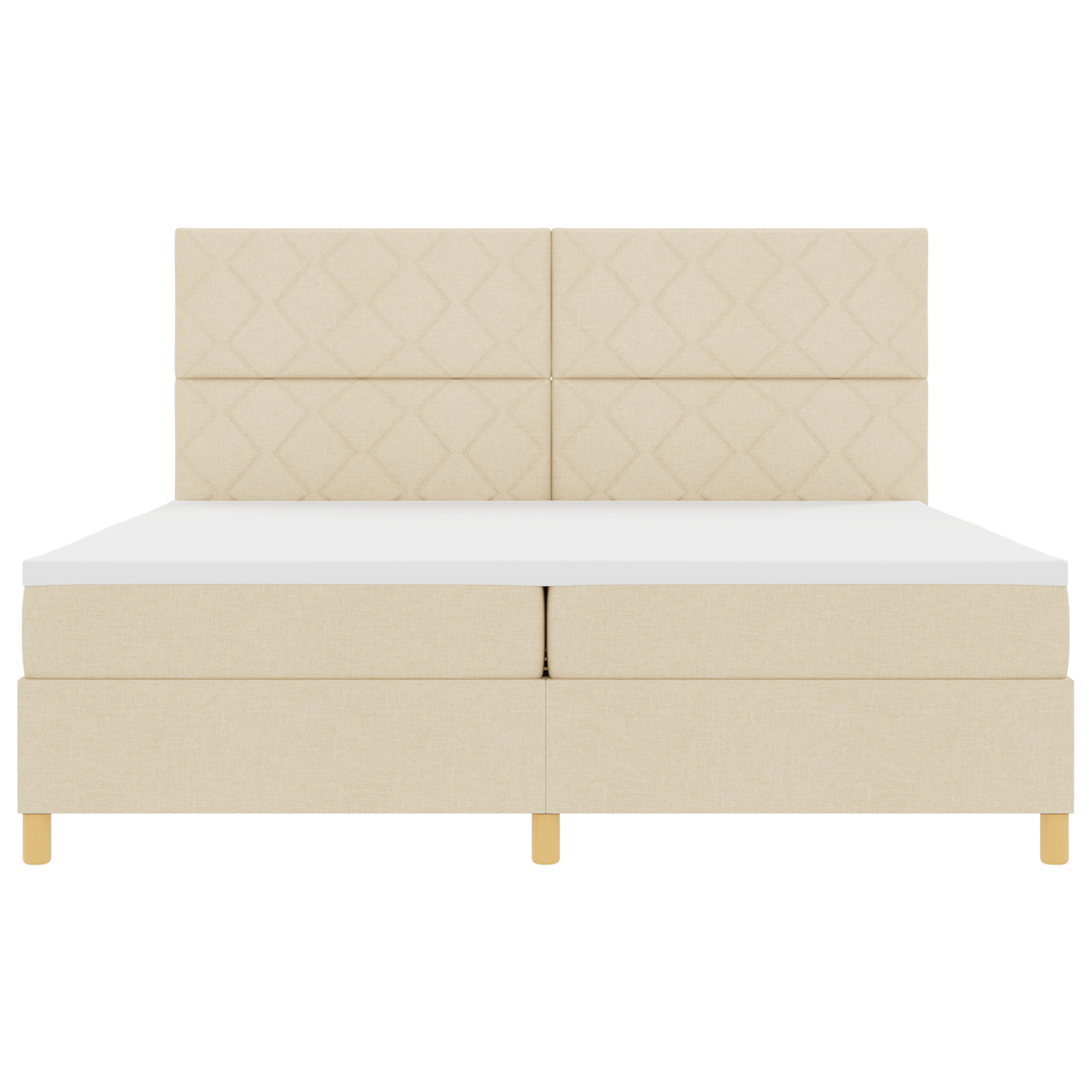 Boxspringbed met Matras & LED Crème 200x200 cm Stof