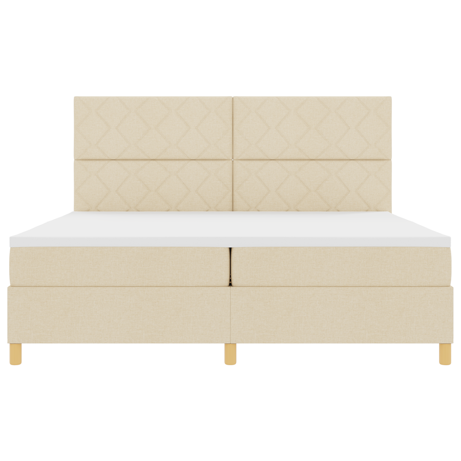 Boxspringbed met Matras & LED Crème 200x200 cm Stof