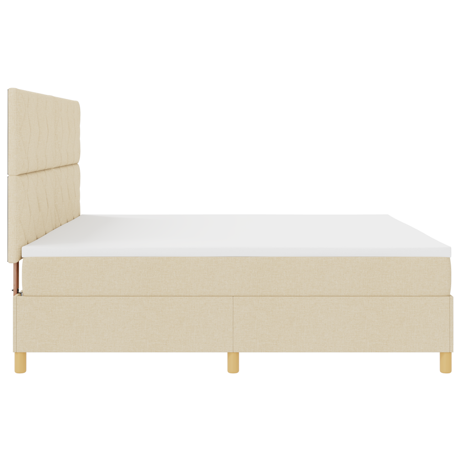 Boxspringbed met Matras & LED Crème 200x200 cm Stof