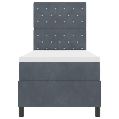 Boxspringbed met matras en LED fluweel donkergrijs 80x200 cm