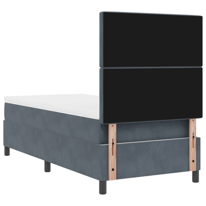 Boxspringbed met matras en LED fluweel donkergrijs 100x200 cm