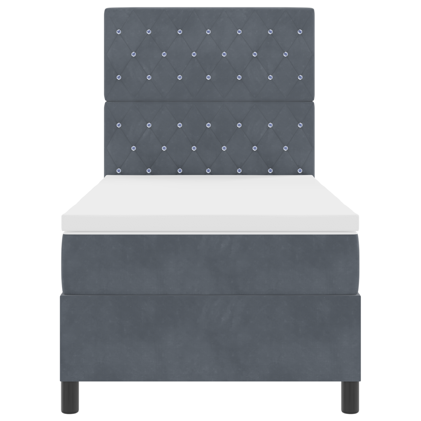 Boxspringbed met matras en LED fluweel donkergrijs 100x200 cm