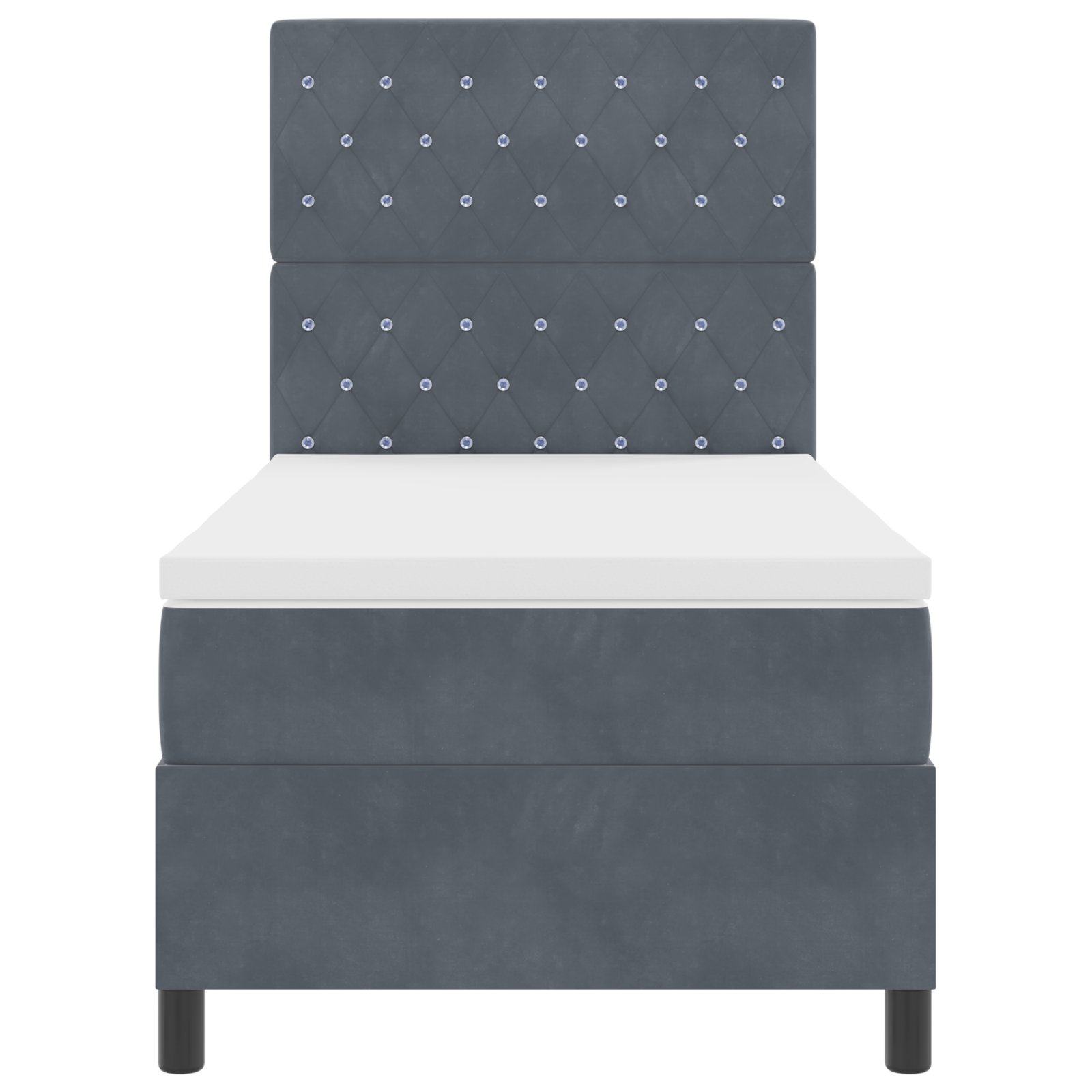 Boxspringbed met matras en LED fluweel donkergrijs 100x200 cm