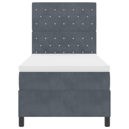 Boxspringbed met matras en LED fluweel donkergrijs 100x200 cm