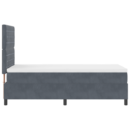 Boxspringbed met matras en LED fluweel donkergrijs 100x200 cm